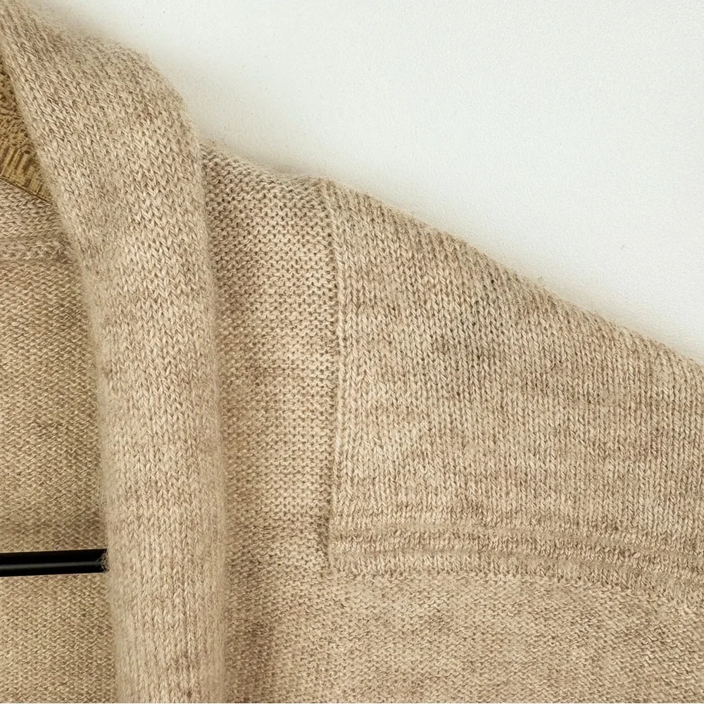 J. McLaughlin 100% Cashmere Open Front Cardigan Sweater Oatmeal Cream Large